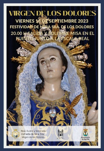 La Patrona de Águilas procesionará por las calles de Águilas en el día de los Dolores